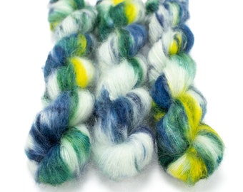 Mohair Silk Yarn, Hand Dyed, Speckled, Kid Silk Lace Weight, Speckled Mohair, Brushed Mohair 50 g, Dandelion Mohair - It's Flannel Time