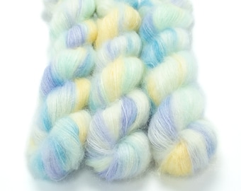 Mohair Silk Yarn, Hand Dyed Yarn, Kid Silk Lace Weight, Brushed Mohair 50 g, Dandelion Mohair - Opal *In Stock