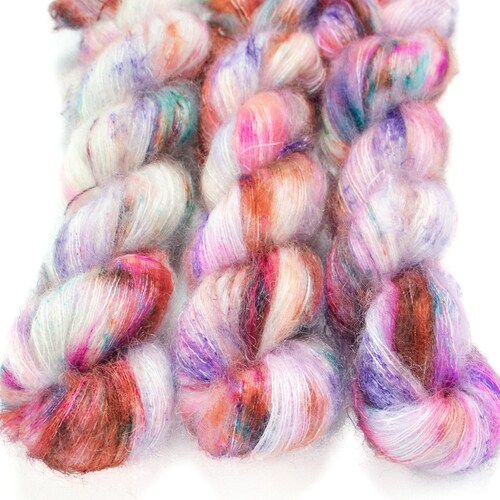 Mohair Silk Yarn Hand Dyed Pastel Rainbow Tonal Kid Silk Etsy