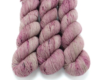 Sock Yarn, Hand Dyed, Speckled, Superwash Merino Nylon Fingering Weight 100 g, Staple Sock - Hush