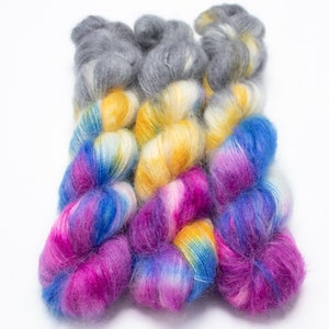 Mohair Silk Yarn, Hand Dyed, Kid Silk Lace Weight, Brushed Mohair 50 g, Dandelion Mohair - Dream Weaver