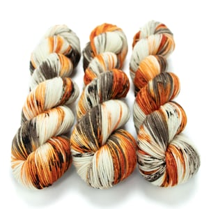 Sport Weight Yarn, Hand Dyed, Speckled, Superwash Merino, 100 g 325 yds, Super Squishy Sport Superwash - Pumpkin Latte