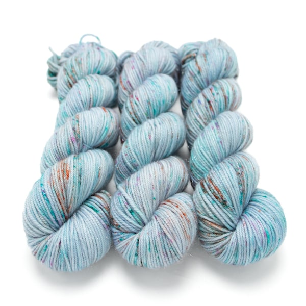 Sparkle DK Yarn, Semi-Solid Hand Dyed, Superwash Merino, Nylon, Double Knitting, Pixie DK, 100g 231 yds - Lost My Marbles