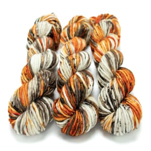 Super Bulky Yarn Merino Nylon, Hand Dyed Yarn, Speckled Yarn, Single Ply, Superwash Hand Dyed, Maizy Super Bulky - Pumpkin Latte