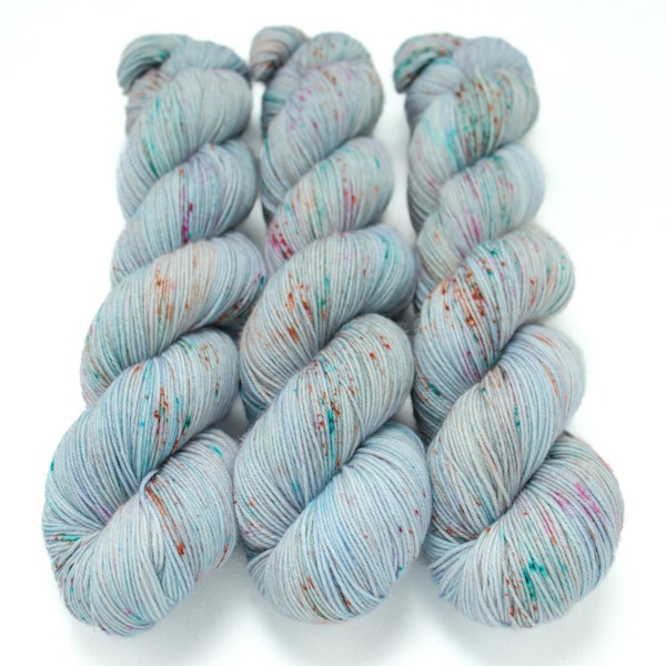 Speckled Sock Yarn, Hand Dyed, Superwash Merino Nylon Fingering Weight 100 g, Staple Sock  - Lost My Marbles