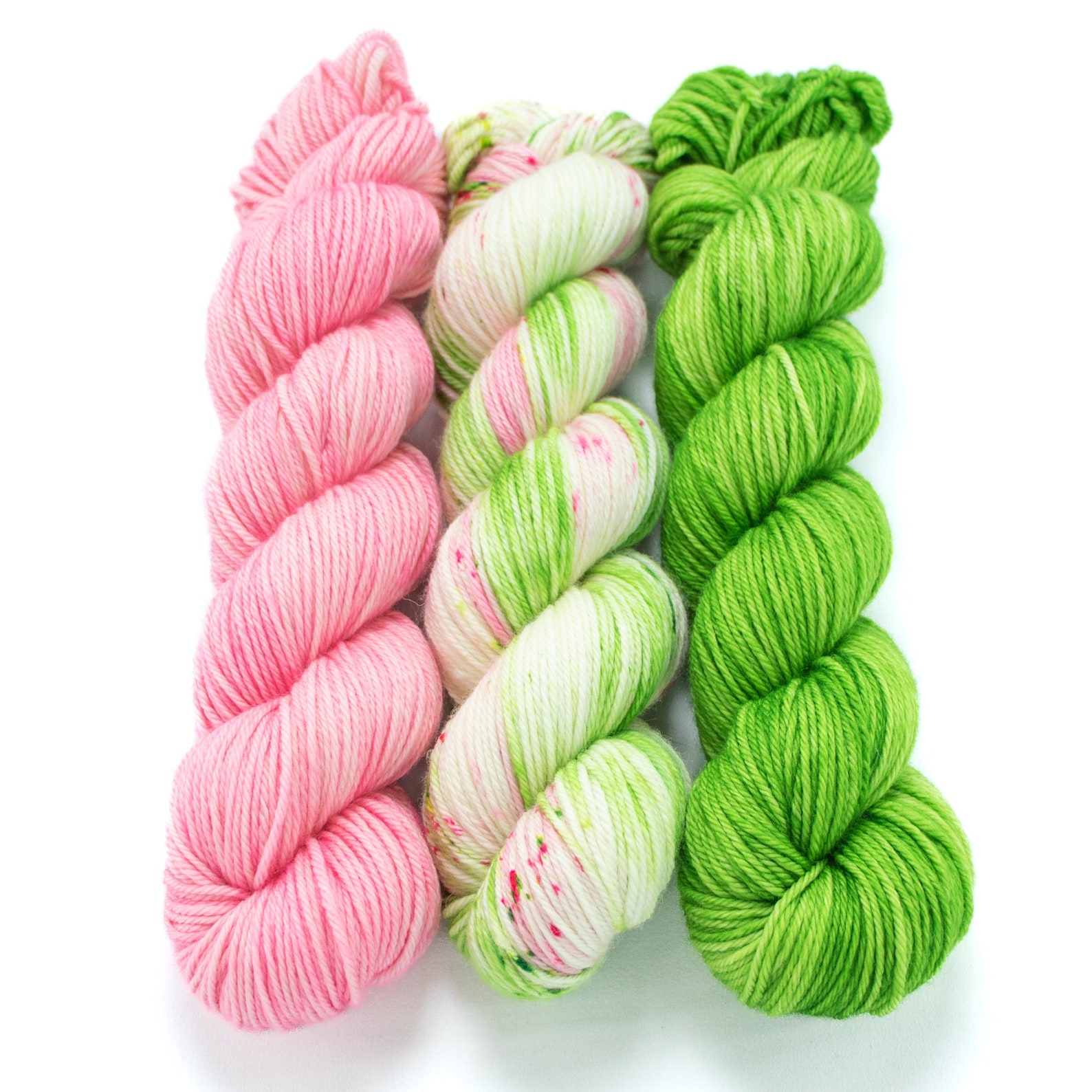 Worsted Weight Yarn Set Hand Dyed Speckled Superwash Merino Etsy