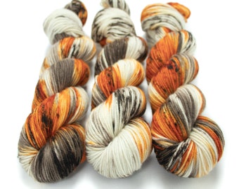 MCN DK Yarn, Speckled Hand Dyed, Superwash Merino Cashmere Nylon, Double Knitting, Bliss MCN dk, 100g 231 yds - Pumpkin Latte