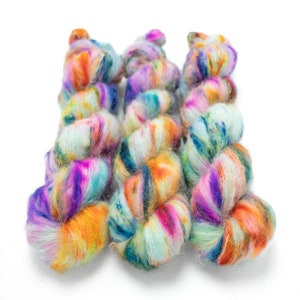 Suri Alpaca Silk Yarn, Hand Dyed, Speckled, Alpaca Silk Lace Weight, Brushed Alpaca 50 g, Alpaca Floof - Voila