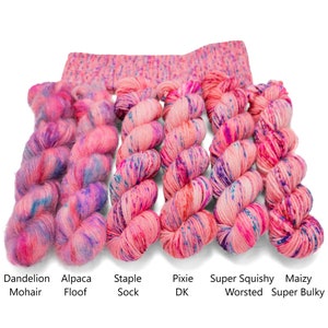 Booyah! - Choose your base - Sock, Worsted, MCN, Alpaca, Super Bulky, Sport, Mohair, Sparkle Sock and DK