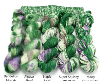 Flower Bud - Yarn of the Month- Choose your base - Sock, Worsted, MCN, Alpaca, Super Bulky, Sport, Mohair, Singles, Sparkle Sock