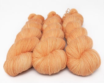 Semi Solid Sock Yarn, Hand Dyed, Superwash Merino Nylon Fingering Weight 100 g, Staple Sock  - Ginger Sunrise *In Stock