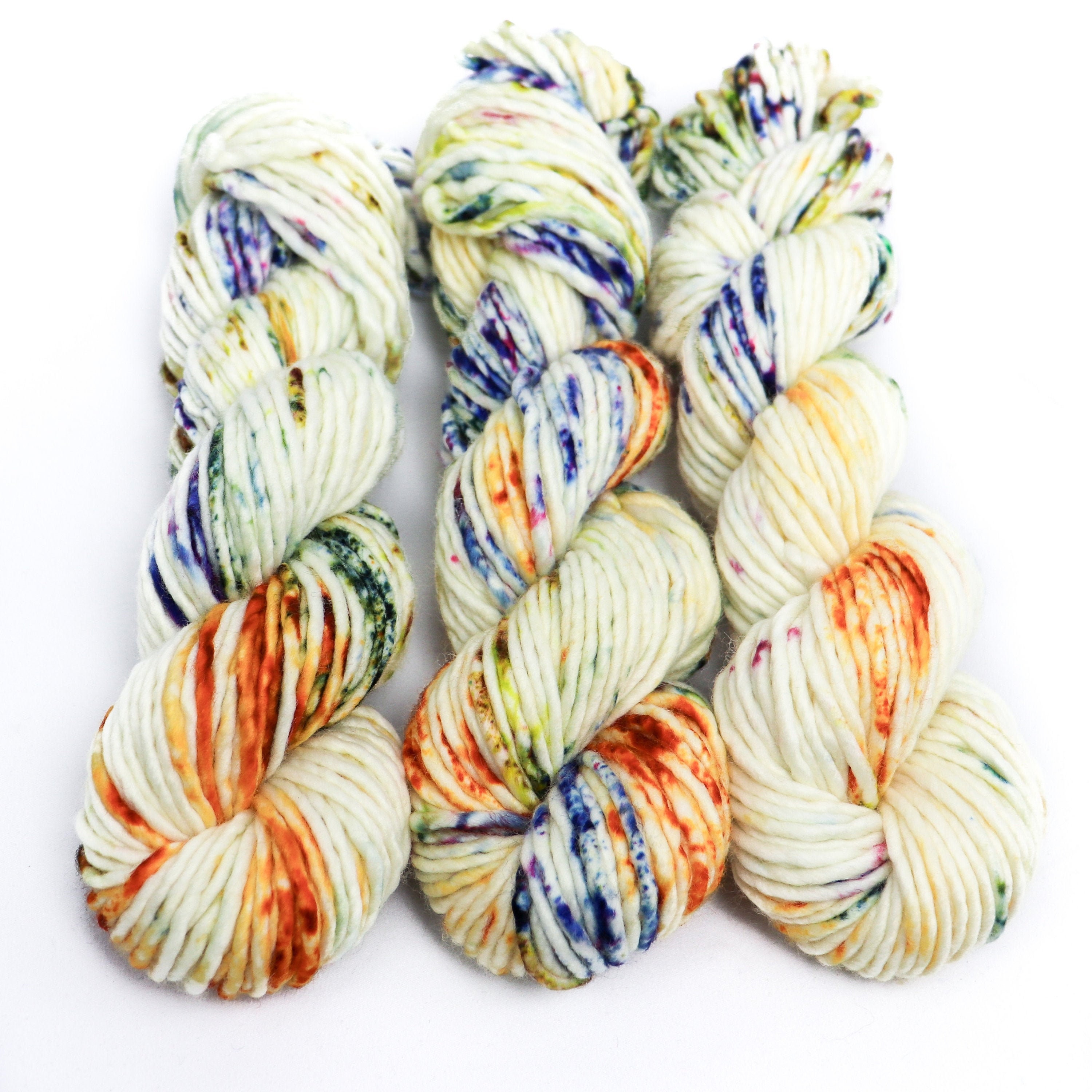 Super Bulky Yarn Merino Nylon Hand Dyed Yarn Speckled Yarn Etsy