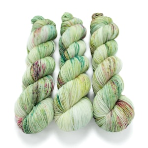 Sock Yarn, Hand Dyed, Speckled, Superwash Merino Nylon Fingering Weight 100 g, Staple Sock - #Plantmom