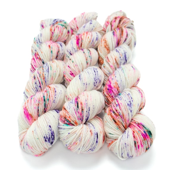 Speckled Hand Dyed Yarn in Sport Weight for Rose Cardigan, Indie