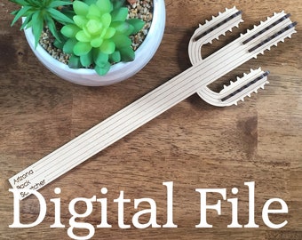 DIGITAL - Arizona Saguaro Backscratcher DIY Laser SVG Cut File Epilog Glowforge