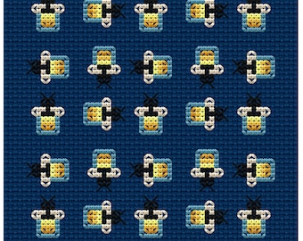 Firefly Mini Mug Rug Bookmark Cross Stitch Pattern Digital DIY
