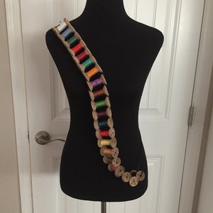 Steampunk Bandolier houten spoelen 60" Mad Hatter-kostuum Cosplay