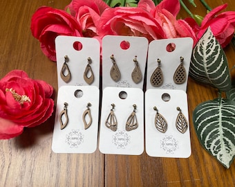 Sipsi Minimalist Earrings Lightweight Wood, Choose Style, #1
