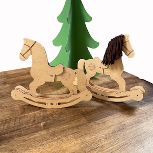 Wooden Rocking Horse Toy Gift Christmas Decor