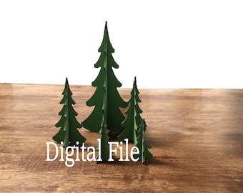 Christmas Trees SVG Laser Cut File – Glowforge, Epilog (Digital File)