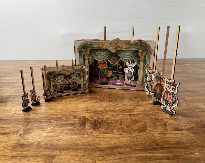 Wooden Children's Theater Toy Play Animal Characters