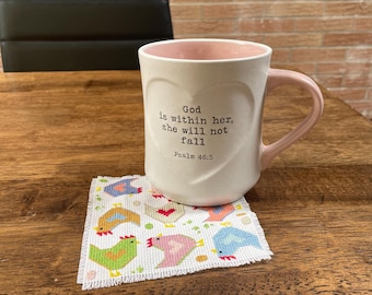 Chickens and Eggs Mini Mug Rug Bookmark Cross Stitch Pattern Digital DIY