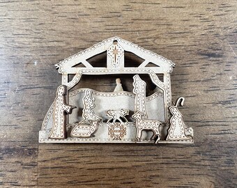 Wooden 3D Nativity Ornament