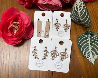 Sipsi Minimalist Earrings Lightweight Wood, Choose Style, #2