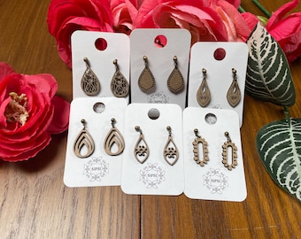 Sipsi Minimalist Earrings Lightweight Wood, Choose Style, #2