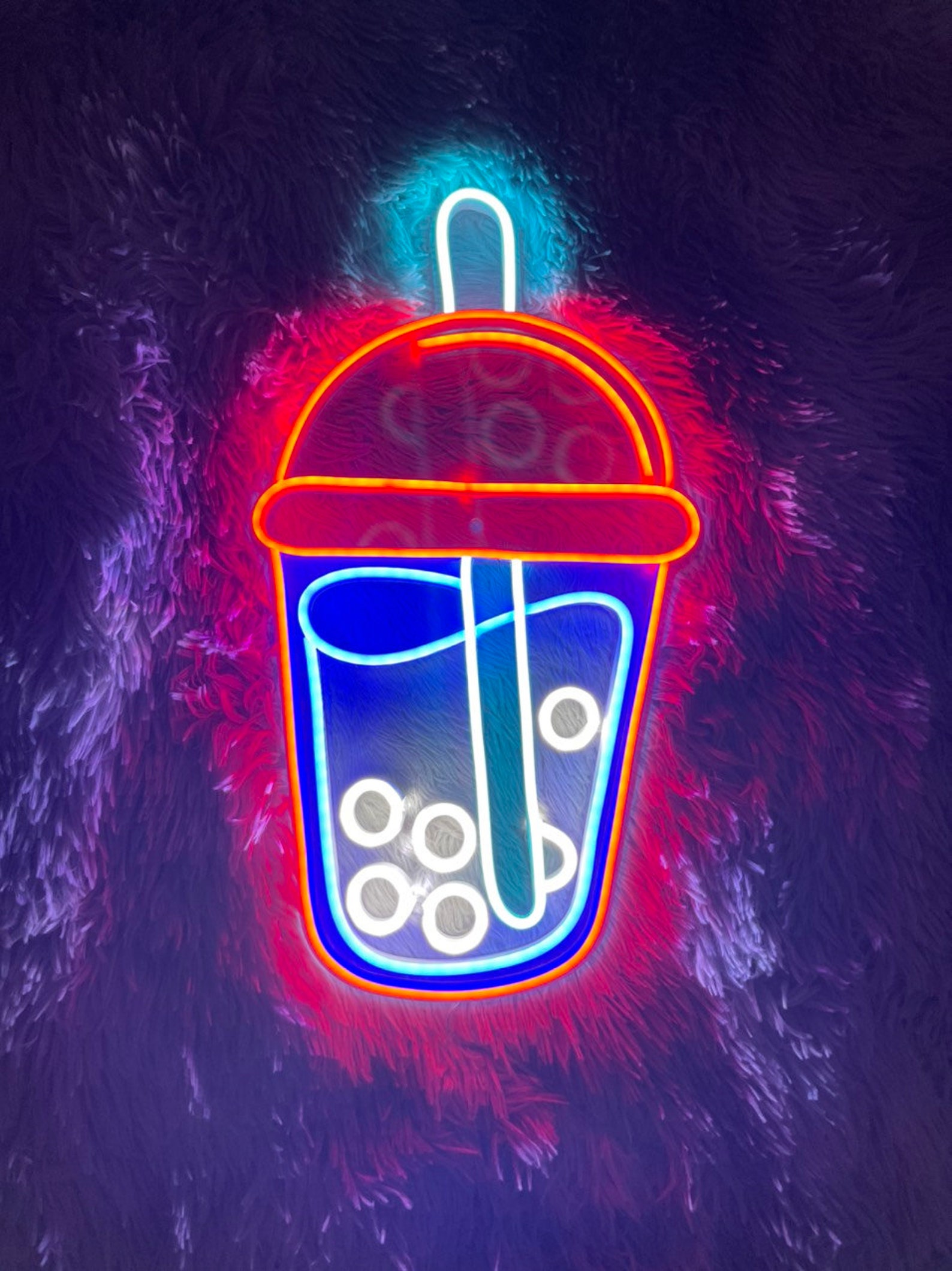 BOBA TEA Boba Tea Acrylic Neon Signs Custom Tea Neon Sign/ | Etsy