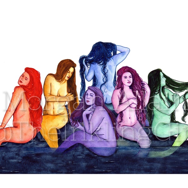 Mermaid Rainbow 13x19 Poster