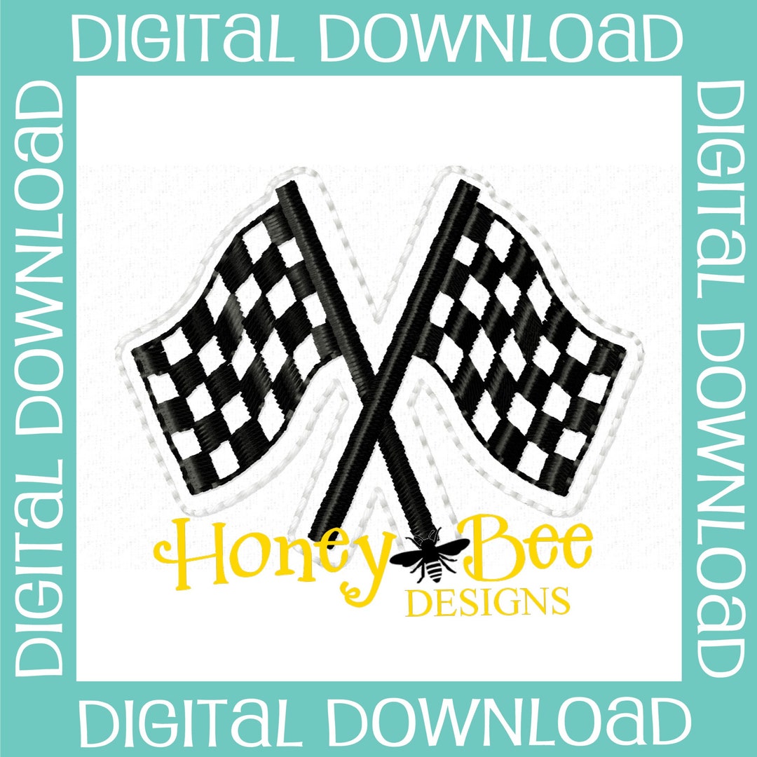 Felt Racing Flags Checkered Flag Feltie Design, Racing Flag Feltie Embroidery Design ...