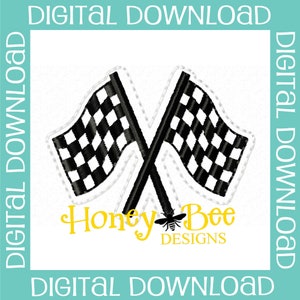 Checkered Flag Feltie Design, Racing Flag Feltie Embroidery Design, Flag Feltie Design