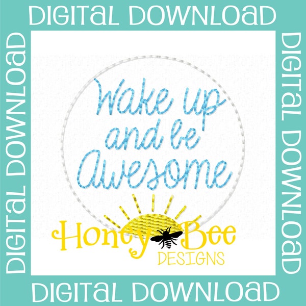 Mental Health Feltie Design, Mental Health Feltie Embroidery Design, Mental Health Feltie File, Wake Up and Be Awesome Feltie File