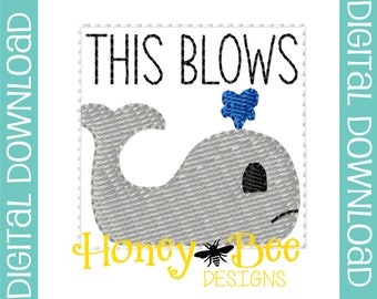 Funny Feltie Design, Funny Feltie File, Feltie File, Feltie Embroidery Design, This Blows Feltie File