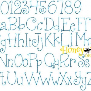 Embroidery Font, Machine Embroidery font, Triple Bean Embroidery font, Small Embroidery Font, Cute Embroidery Font