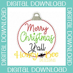 Christmas Feltie Design, Merry Christmas Yall Feltie Embroidery Design, Christmas Feltie File, Christmas Feltie Embroidery Design