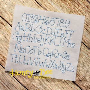 Quirky Embroidery Font, Machine Embroidery font, Small Embroidery font