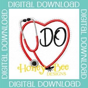 DO Feltie Design, Dr. of Osteopathic Medicine Feltie Embroidery Design, DO Feltie Design, Stethoscope Feltie Design