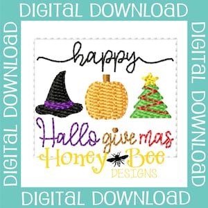 Fall Feltie Design, Leaf Feltie Design,  Feltie Embroidery Design, Happy Hallo Give Mas Feltie File