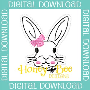 Easter Feltie Design, Easter Feltie Embroidery Design, Easter Feltie File, Girl Bunny Feltie File