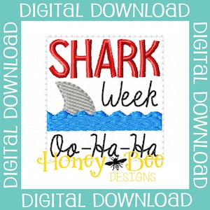 Shark Feltie Design, Shark Feltie Embroidery Design, Shark Feltie File, Animal Feltie Designs, Shark Week Feltie File