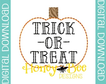 Halloween Feltie Design, Halloween Feltie Embroidery Design, Halloween Feltie File, Trick or Treat Feltie File, Pumpkin Feltie File