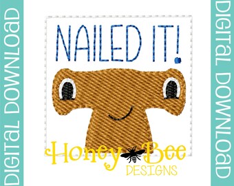 Funny Feltie Design, Funny Feltie File, Feltie File, Feltie Embroidery Design, Nailed It Feltie File