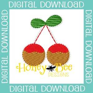 Food Feltie Design, Food Feltie Embroidery Design, Cherry Feltie File, Chocolate Covered Cherries Feltie Files