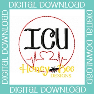 Nurse Feltie Design, ICU Feltie Embroidery Design, ICU Nurse Feltie Design, Nurse Feltie Design