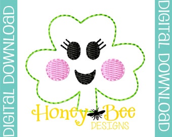 Happy Shamrock Feltie Design, St Patrick's Day Embroidery Design, Shamrock Feltie File, Shamrock Feltie Design