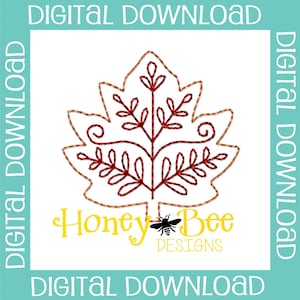 Fall Feltie Design, Leaf Feltie Design,  Feltie Embroidery Design, Leaf Feltie File