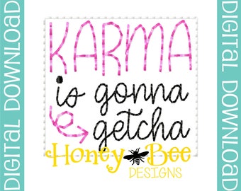Funny Feltie Design, Funny Feltie File, Feltie File, Feltie Embroidery Design, Karma Feltie File