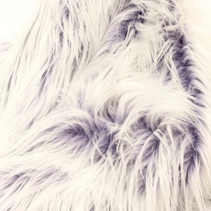 FROSTED PURPLE Mongolian Faux Fur Trim 4" wide x 30" or 36", with 3" Long Pile Gnome Beard Fur, Photo Prop Costume Pillows Craft, Precut Fur